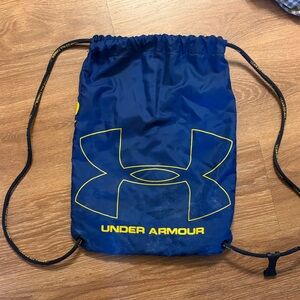 Under Armour Royal Blue Drawstring Gym Sack with Yellow Logo
